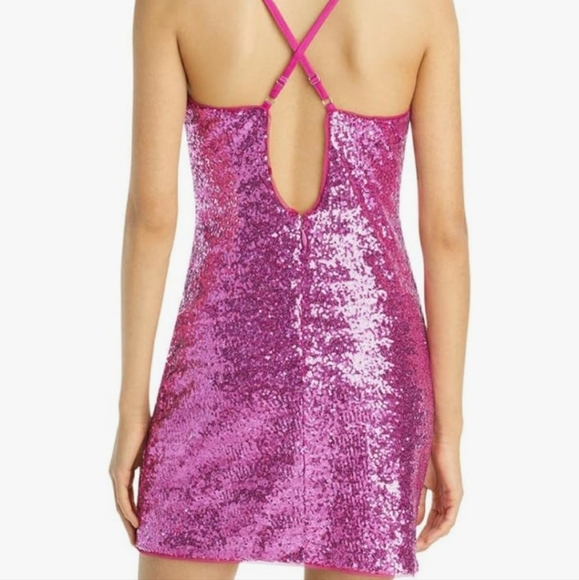 BCBGMAXAZRIA Womens Sequined Party Mini Dress - Picture 2 of 9